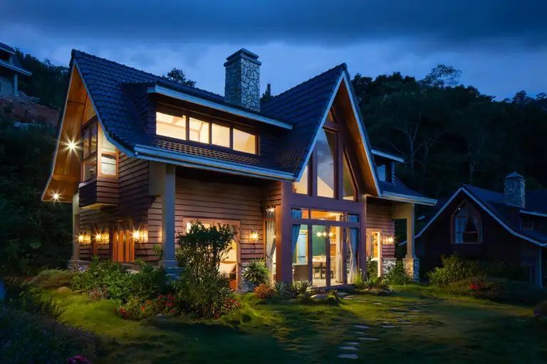 Modern custom-built home exterior